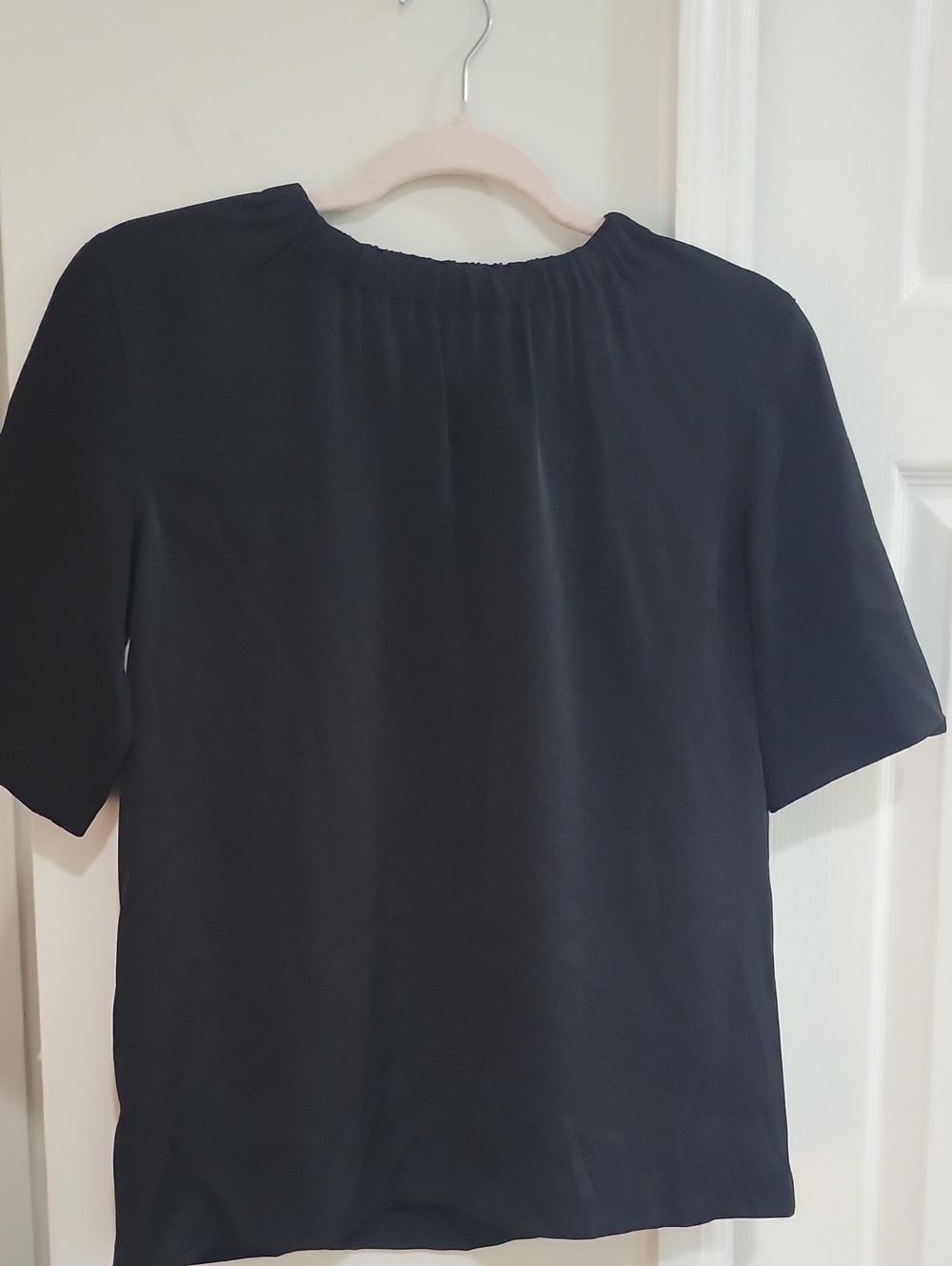 VINCE Classic Black Women's Short-Sleeve Blouse